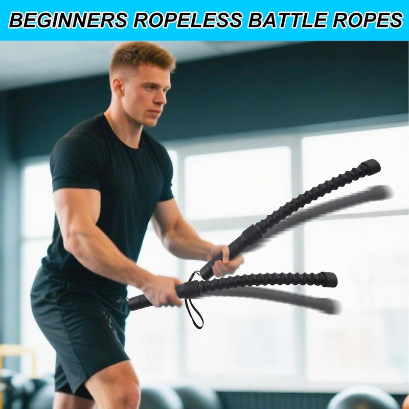 Diegimr 2pcs Cordless Battle Rope for Home Gym, Portable Ropeless Jump Weighted Exercise Crossrope Workout Flow Cross Cord Equipment for Training Strength HIIT Arms Chest Legs Fitness Enthusiasts Gifts - Image 5